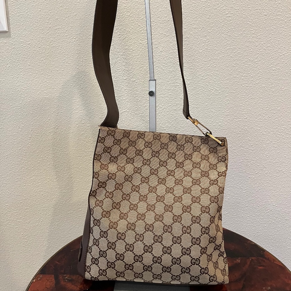 Gucci Vintage Canvas Shoulder Bag